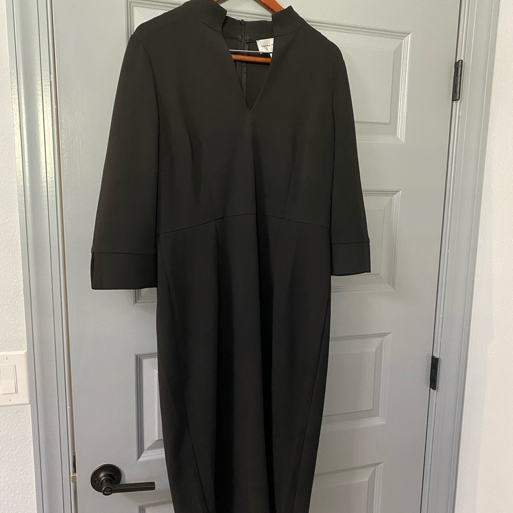 Donna Morgan black dress.